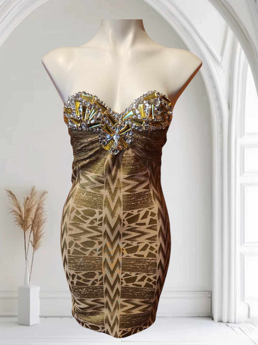 Goldish Bandage Dress