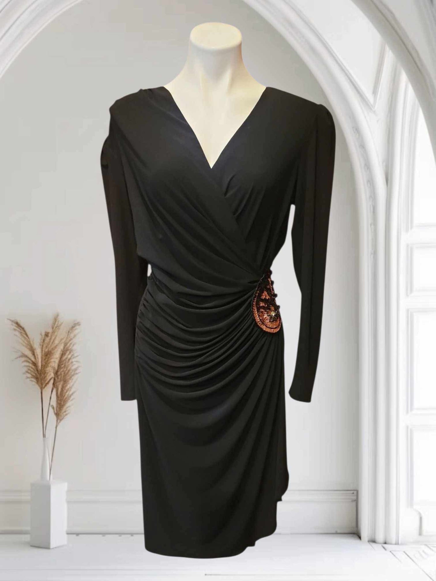 Saks Fifth Avenue Rimini Black Ruching Dress