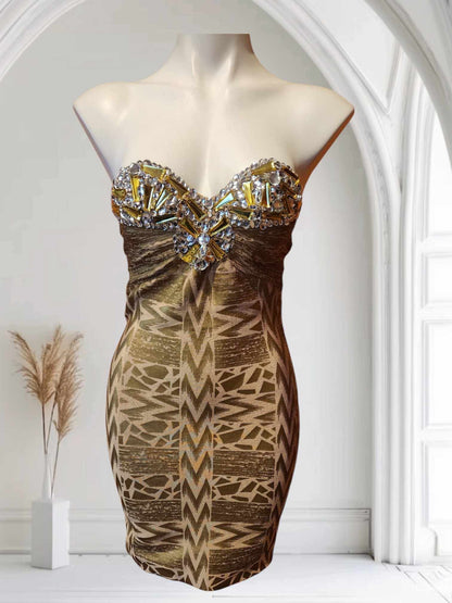 Goldish Bandage Dress